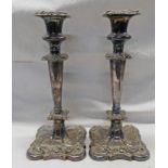 PAIR OF SILVER PLATED CANDLESTICKS