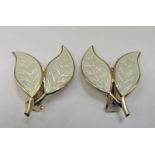 PAIR OF ENAMEL EARRINGS BY DAVID ANDERSON WITH MAKERS MARK TO REVERSE