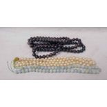 LONG STRING HARDSTONE BEAD NECKLACE 120CM,