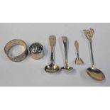 SILVER SALT SPOON LONDON 1864, ONE OTHER PROVINCIAL SILVER SALT SPOON NEWCASTLE 1813,