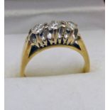 18CT GOLD 3 STONE DIAMOND SET RING