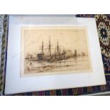 UNFRAMED PUBLISHED ETCHING SAILING SHIPS PUBLISHED GLASGOW 1890 BY JAMES CONNELL,