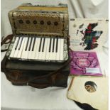 GERALDO ACCORDION IN CASE & 5 JIMMY SHAND 78RPM RECORDS