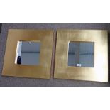 2 SQUARE MIRRORS IN HEAVY GILT FRAMES OVERALL SIZE 49 X 49 CM