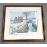 MCINTOSH PATRICK DECEMBER SUNSHINE MILLHILL SIGNED FRAMED PRINT 43 X 51 CM