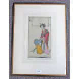 ELYSE ASHE LORD PLAY SIGNED IN PENCIL GILT FRAMED COLOURED ARTIST'S PROOF ETCHING NO.