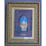 F MACGREGOR WILSON RSW MOSQUE SIGNED GILT FRAMED OIL PAINTING