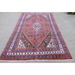 RED GROUND PERSIAN SAROUK VILLAGE CARPET WITH TRADITIONAL DESIGN 205 X 300 CM Condition