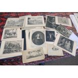 FOLDER OF EARLY ENGRAVINGS, ETCHINGS, PRINTS, ETC OF LIONS,