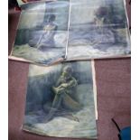 3 UNFRAMED OIL PAINTINGS OF NAKED WOMEN - 158 X 126 CM