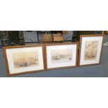 3 FRAMED PICTURES AFTER DAVID ROBERTS GRAND ENTRANCE TO THE TEMPLE OF LUXOR ETC