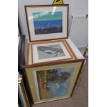 FRAMED PICTURE OF RURAL SCENE 'SETTING THE PLOUGH' AFTER A PAINTING BY FRANK WOOTTON,