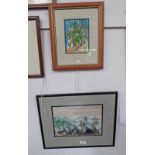 SIR NICHOLAS FAIRBAIRN PENANG & 1 OTHER SIGNED TO REVERSE 2 FRAMED WATERCOLOURS 20 X 29 CM