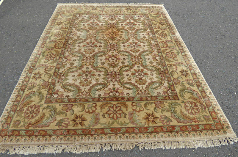 MID 20TH CENTURY HANDMADE SHETLAND ALL WOOL RUG,