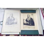 PENCIL DRAWING BY EDMUND SULLIVAN AND PROOF ETCHING OF SIR FRANCIS GEORGE NEWBOLT 1927 SIGNED AND