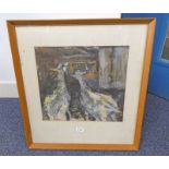 ELSPETH HASTON GOATS SIGNED FRAMED PASTEL 36.