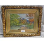 G H INDISTINCTLY SIGNED FERNIEHERST SIGNED GILT FRAMED WATERCOLOUR 17.5 X 25.