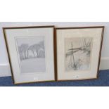 2 FRAMED SIGNED FRAMED CARGILL PRINTS: LOOKING TOWARDS ARBROATH ABBEY NO 209 OF 250 - 31 X 21CM &