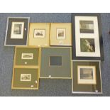 8 VARIOUS FRAMED COLOURED AND OTHER ETCHINGS, PRINTS,