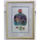 FRAMED LINOCUT PRINT 'LITTLE MERMAID' 2/8, SIGNED & DATED 2012,