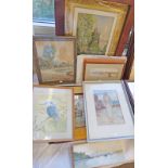 VARIOUS PAINTINGS ETC INCLUDING AN OIL PAINTING HIGHLAND ROADWAY WITH FIGURES BY DR SELLARS,