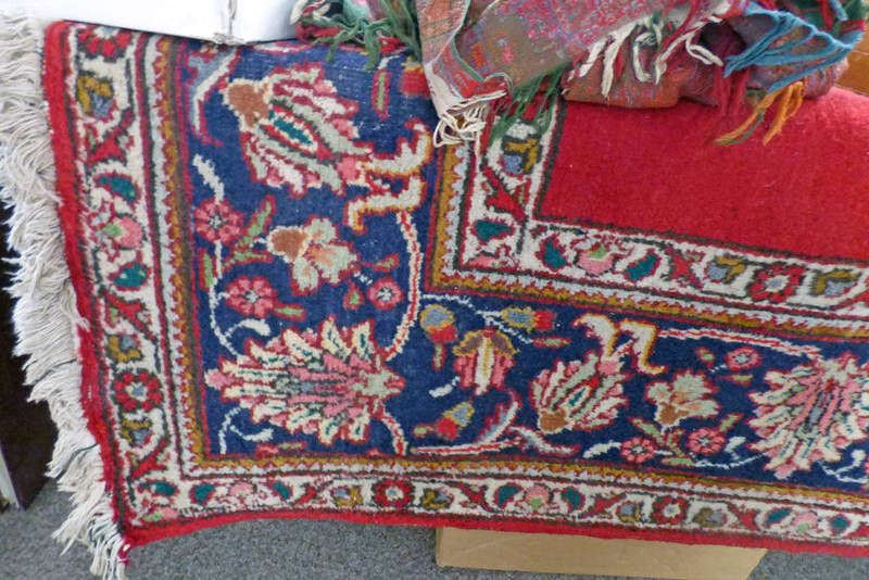 RED & BLUE PERSIAN CARPET - 127 x 88 CM
