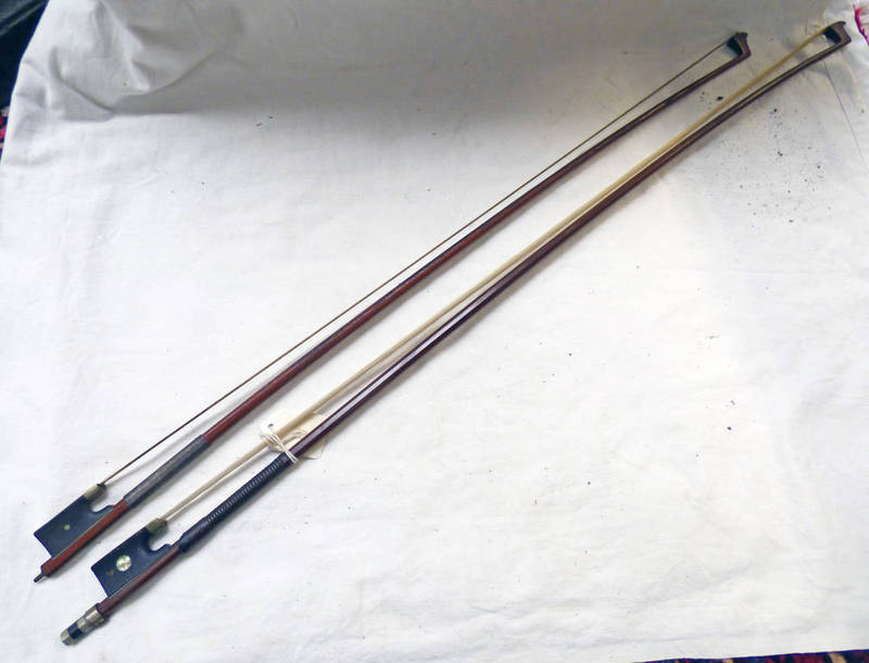 VIOLIN BOW SIGNED ADAM HEINRICH AND ONE OTHER