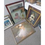 PORTRAIT OF YOUNG GIRL WITH TOY & VARIOUS OTHER PRINTS,