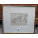 EILEEN SOPER, FOLLOW MY LEADER, SIGNED IN PENCIL, GILT FRAMED ETCHING,