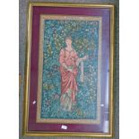 LARGE TAPESTRY PANEL IN GILT FRAME 79 X 46 CM