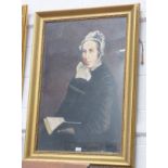 GILT FRAMED OIL PAINTING OF VICTORIAN LADY MORED,