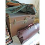 LEATHER BRIEF CASE, METAL BOUND TRUNK, LEATHER BOUND TRUNK,