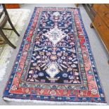 RED AND BLUE MIDDLE EASTERN RUG 245 X 130 CM