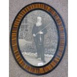 OVAL FRAMED ENLARGED PHOTOGRAPH OF DANCY NEILL TAKEN AT BALNABOOTH HOUSE GLENPROSEN IN 1912,