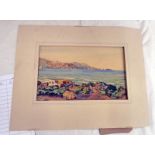 MCINTOSH PATRICK - (ARR) BAY OF STORA ALGERIA SIGNED GILT FRAMED WATERCOLOUR 18.