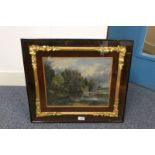 EARLY 20TH CENTURY DECORATIVELY FRAMED PICTURE - OVERALL SIZE 49 X 56 CM