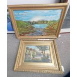 2 FRAMED OIL PAINTINGS RURAL LANDSCAPES