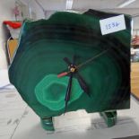 MALACHITE CLOCK IN THE ARTS & CRAFTS STYLE