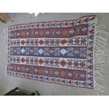 EASTERN RUG 187 X 115 CM INCLUDING FRINGE Condition Report: Animal hair all over.