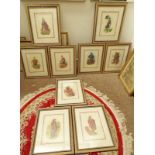 SET OF 9 FRAMED PRINTS OF 18TH CENTURY HIGHLAND SOLDIERS