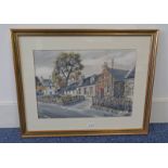 P HEINZEL KINCARDINE O'NEIL SIGNED FRAMED WATERCOLOUR 31 X 44 CM