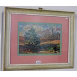 --------------ENCE COUNTRY SCENE FRAMED OIL PAINTING INDISTINCTLY SIGNED WITH WILLIAM YOUNG