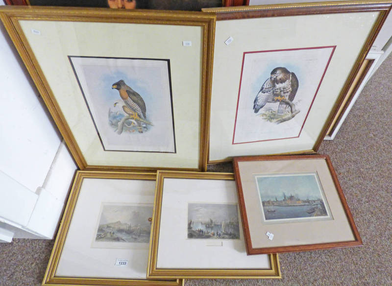 PAIR OF GILT FRAMED COLOURED ENGRAVINGS OF MONTROSE & LEITH PIER AND HARBOUR, AFTER W H BARTLETT,