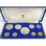 1966 BAHAMA ISLANDS 9-COIN SET BY THE ROYAL MINT IN LONDON,
