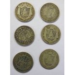 SIX HALF CROWNS DATING FROM 1836-1929