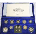 2000 ROYAL MINT THE UNITED KINGDOM MILLENNIUM SILVER COLLECTION 13 PROOF COIN SET,