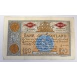 1963 BANK OF SCOTLAND £20 BANKNOTE, 5/G 0216,