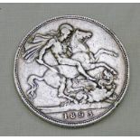 1893 VICTORIA SILVER CROWN COIN