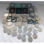 87 UK COMMEMORATIVE CROWN COINS TO INCLUDE 1951 FESTIVAL OF BRITAIN, 1965 CHURCHILL,