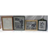 VARIOUS FRAMED ROYAL FAMILY RELATED ITEMS TO INCLUDE SIGNED ELIZABETH II LETTER OF THANKS,